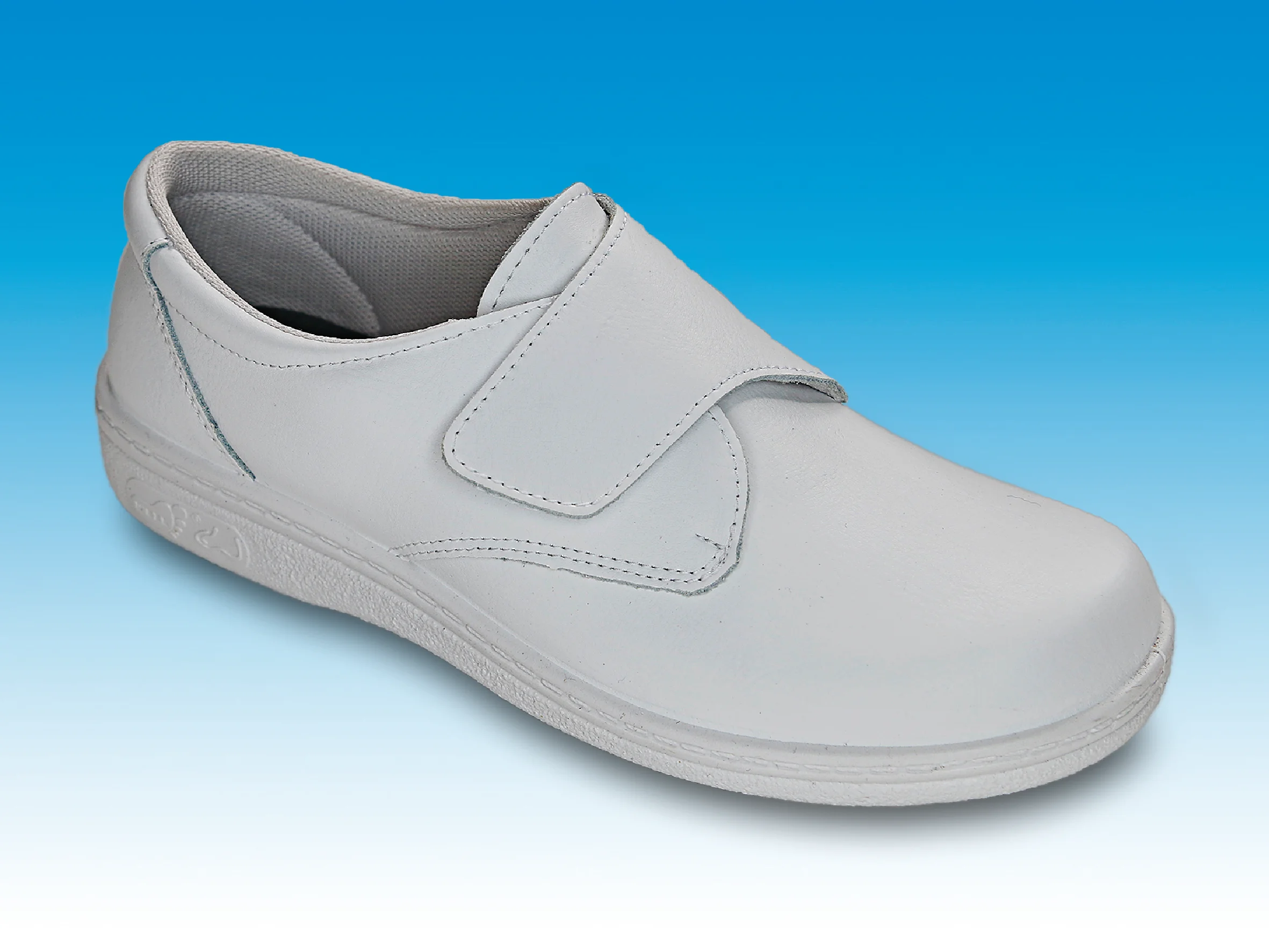 Mº 2030 Zapato liso con velcro Blanco