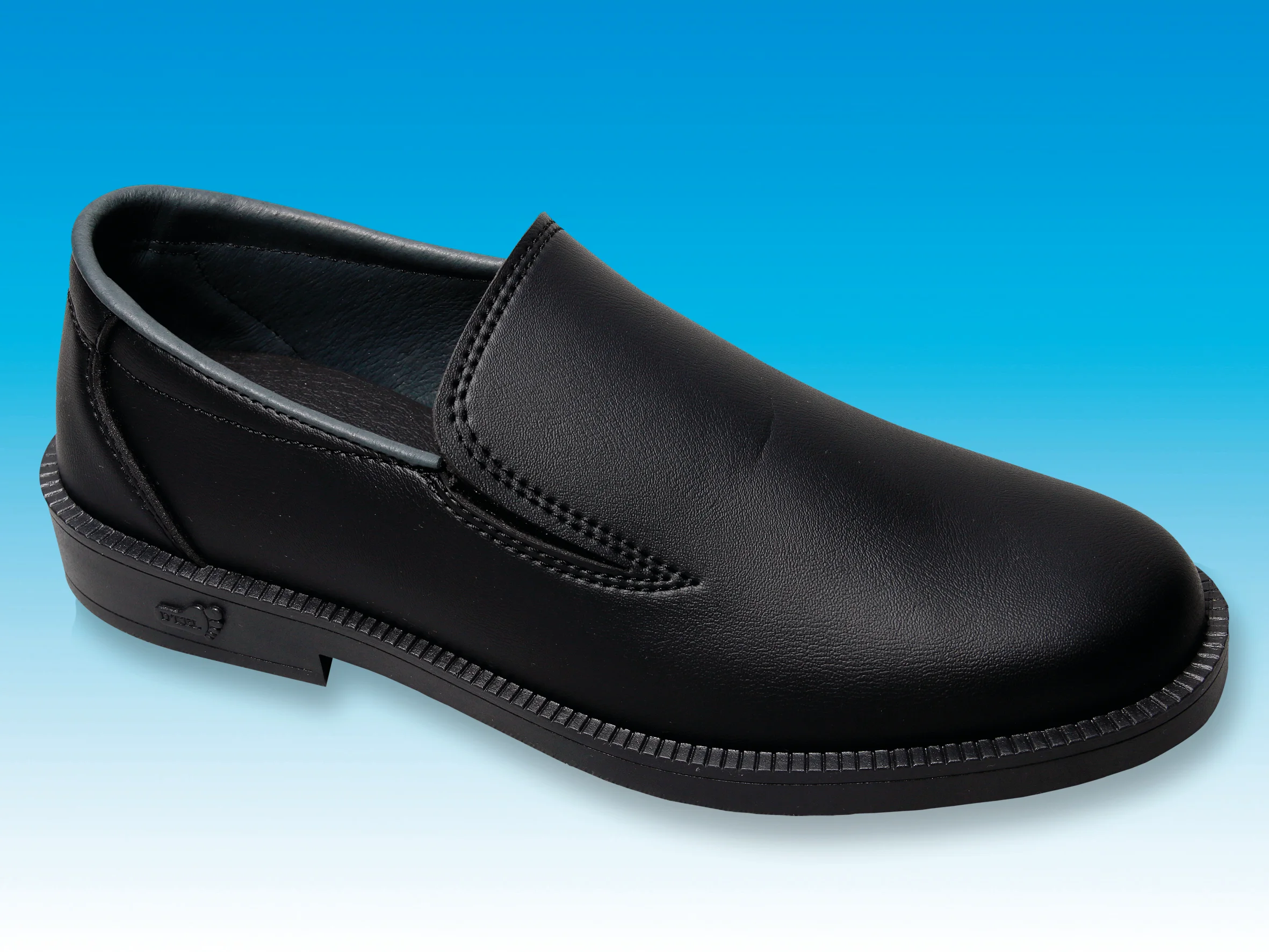 Mº 3002 Zapato liso con elásticos laterales Negro